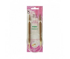 Aiguilles circulaires fixes 80 cm Bois Perfect Du N°3 au 10 - Pony