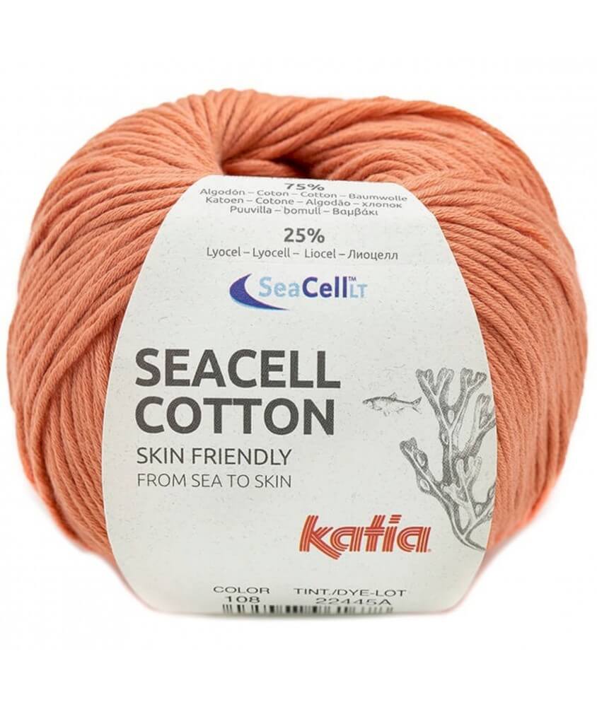 Fil écologique SEACELL COTTON - KATIA orange 108 Fil écologique SEACELL COTTON - KATIA orange 108