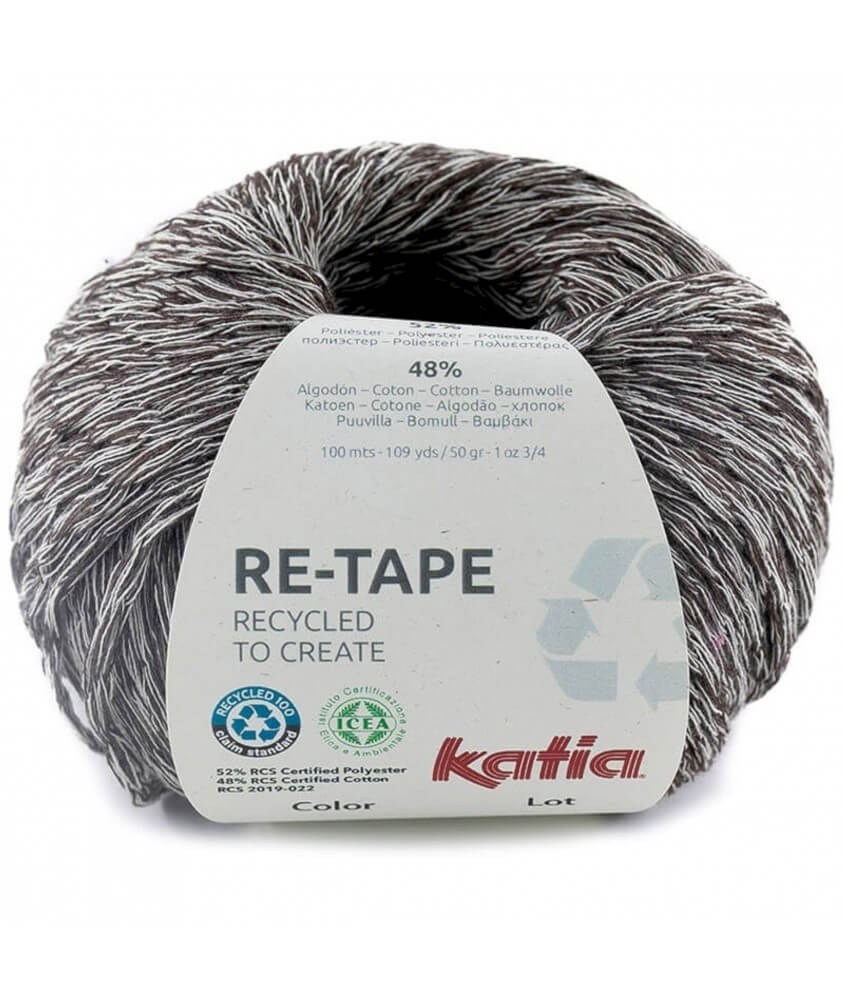Coton biologique et Fil recyclé RE-TAPE - Katia 200 noir Coton biologique et Fil recyclé RE-TAPE - Katia 200 noir