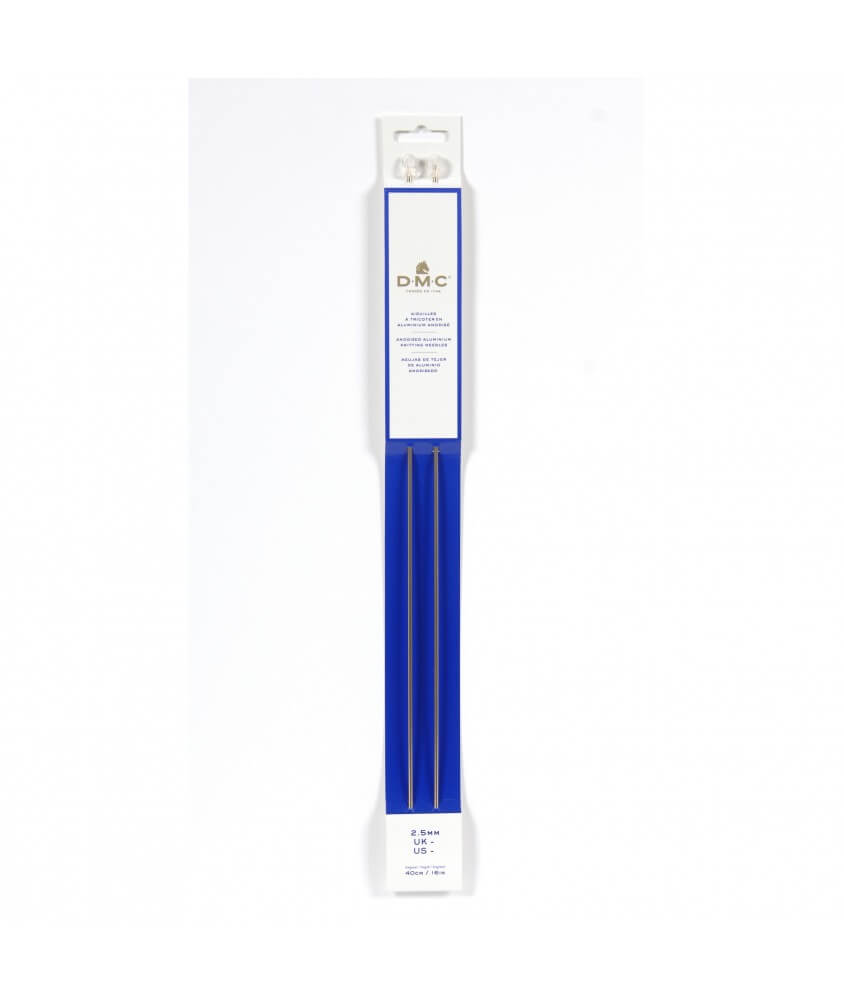 Aiguilles à tricoter aluminium anodisé 40 cm - DMC Aiguilles à tricoter aluminium anodisé 40 cm - DMC