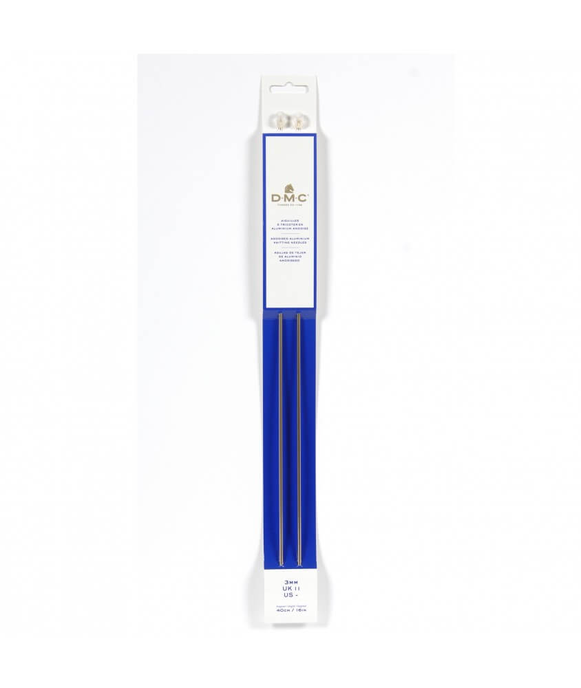 Aiguilles à tricoter aluminium anodisé 40 cm - DMC Aiguilles à tricoter aluminium anodisé 40 cm - DMC
