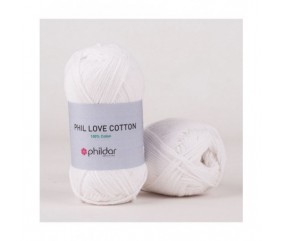 Coton à tricoter PHIL LOVE COTTON - Phildar - certifié Oeko-Tex BLANC