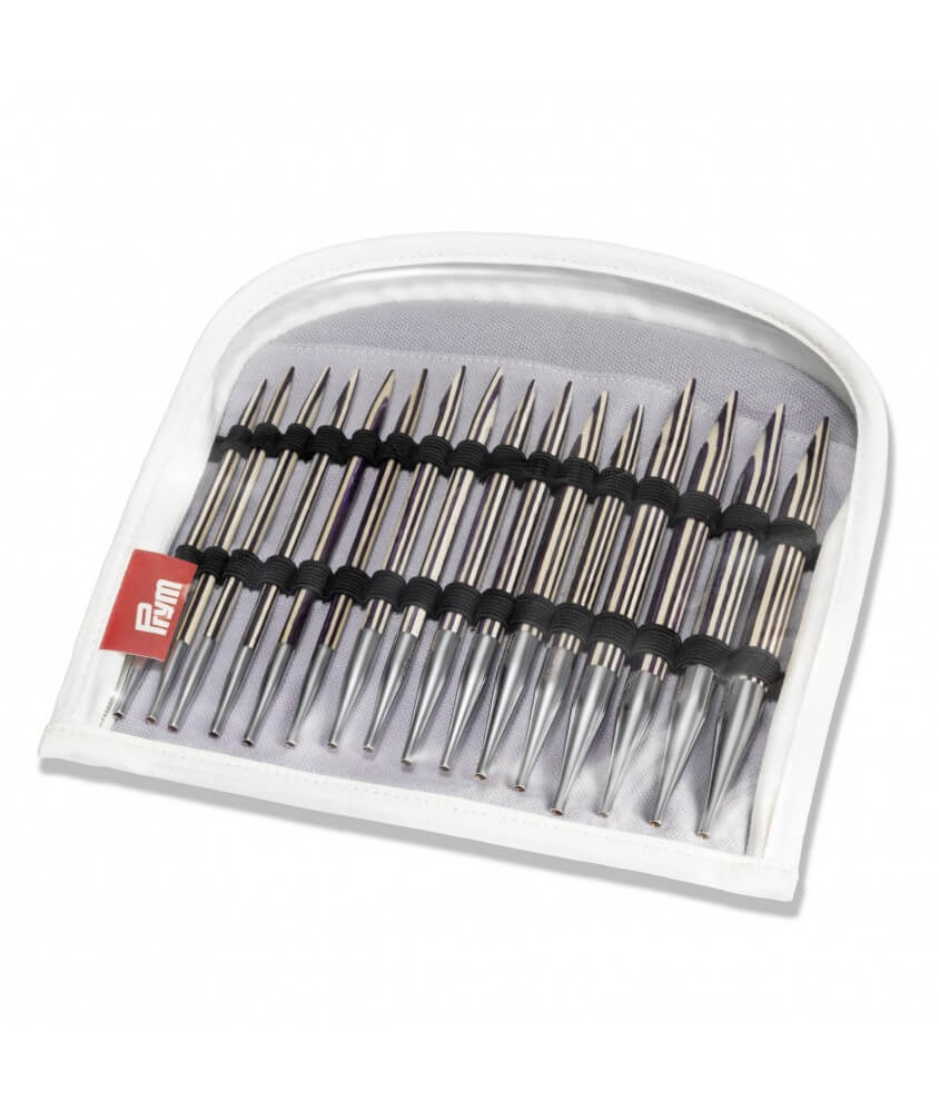 Set aiguilles circulaires interchangeables STRIPES en bois - Prym Set aiguilles circulaires interchangeables STRIPES en bois - Prym