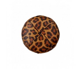 Bouton Recyclé cuir à queue 18 mm X 2 motif léopard - Union Knopf