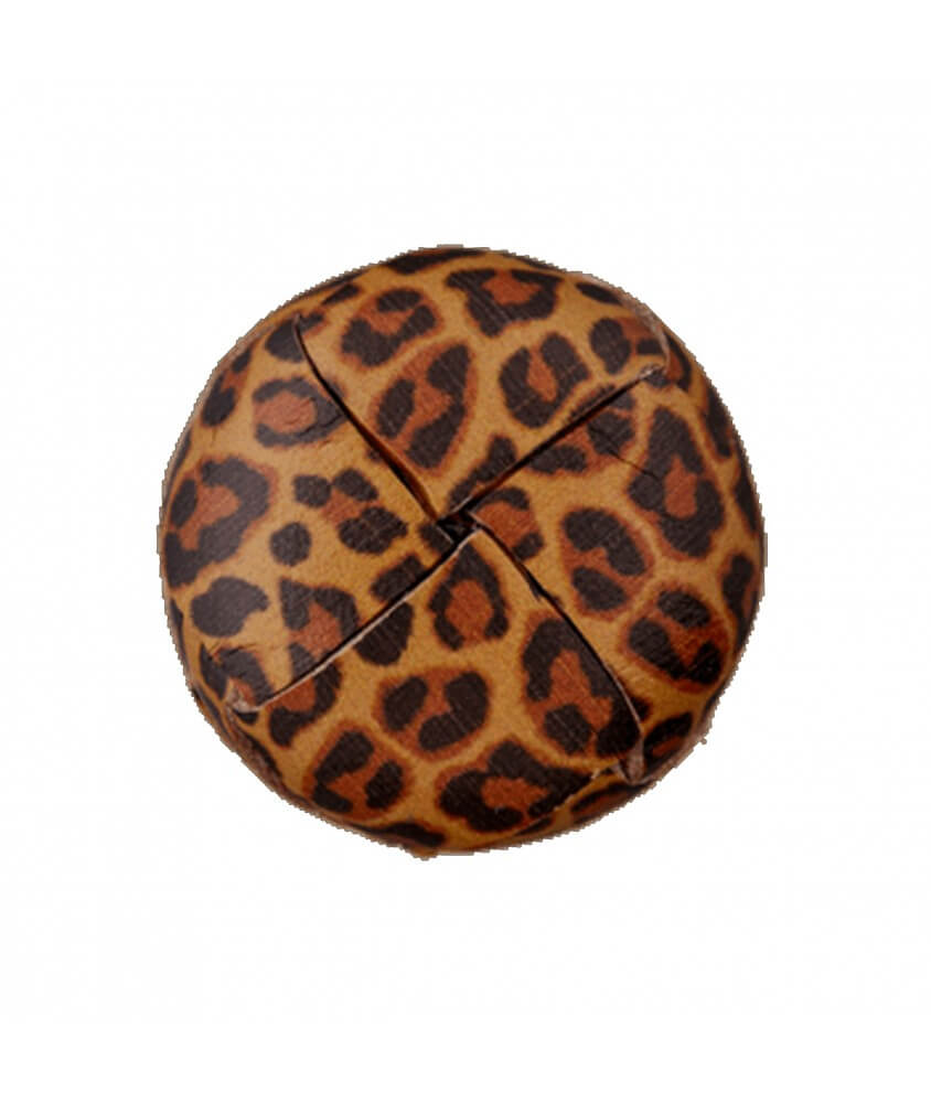 Bouton Recyclé cuir à queue 18 mm X 2 motif léopard - Union Knopf