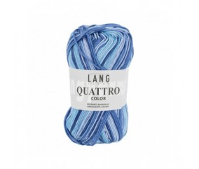 Pelote coton Lang Yarns Quattro color bleu