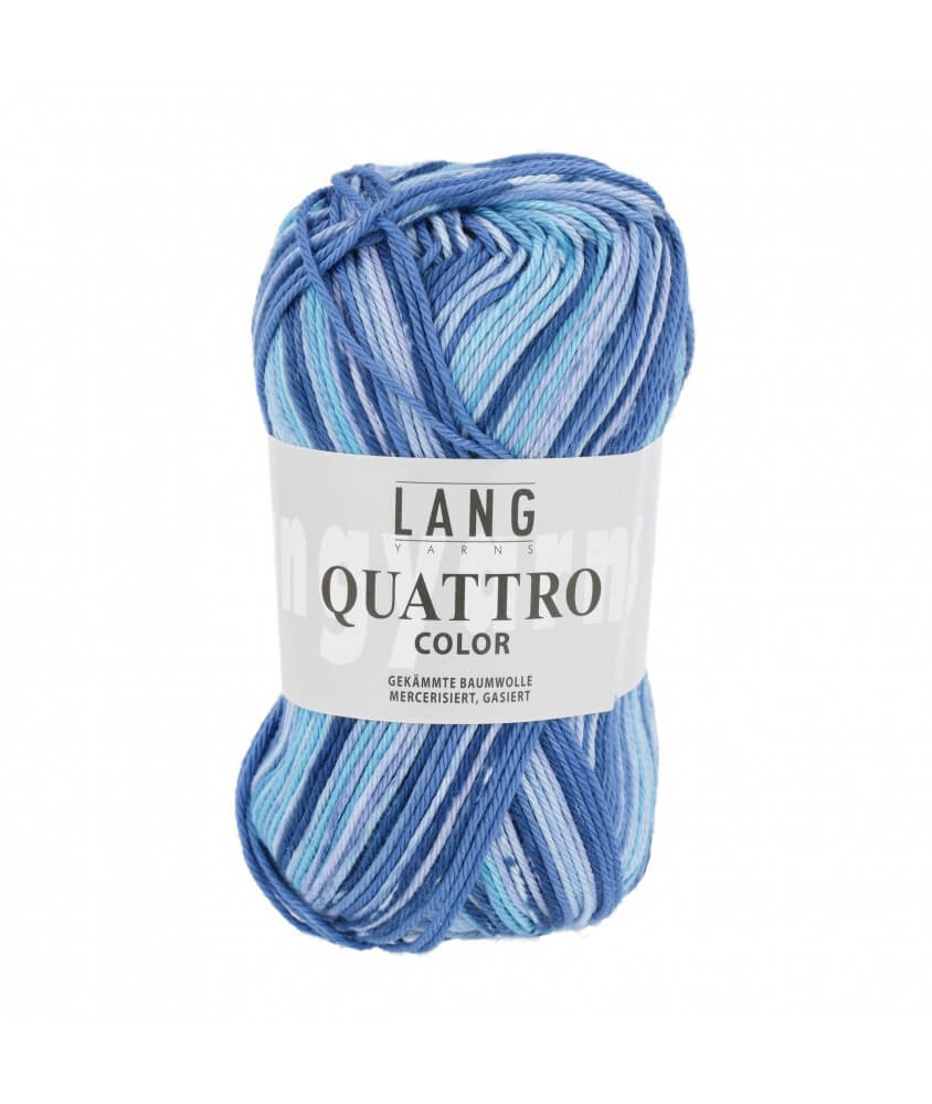 Pelote coton Lang Yarns Quattro color bleu