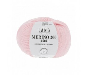 Pelote coton Lang yarns merino 200 bébé bebe rose 309