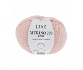 Pelote coton Lang yarns merino 200 bébé bebe rose 609