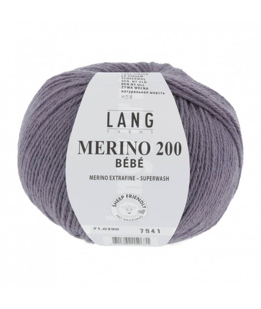 Pelote coton Lang yarns merino 200 bébé bebe bleu 390