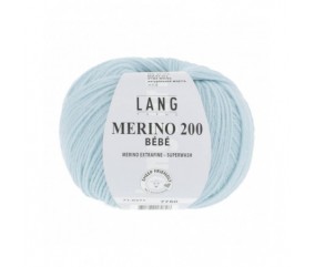 Pelote coton Lang yarns merino 200 bébé bebe bleu 371