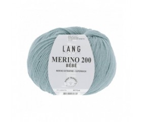 Pelote coton Lang yarns merino 200 bébé bebe bleu 472