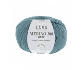 Pelote coton Lang yarns merino 200 bébé bebe bleu 474