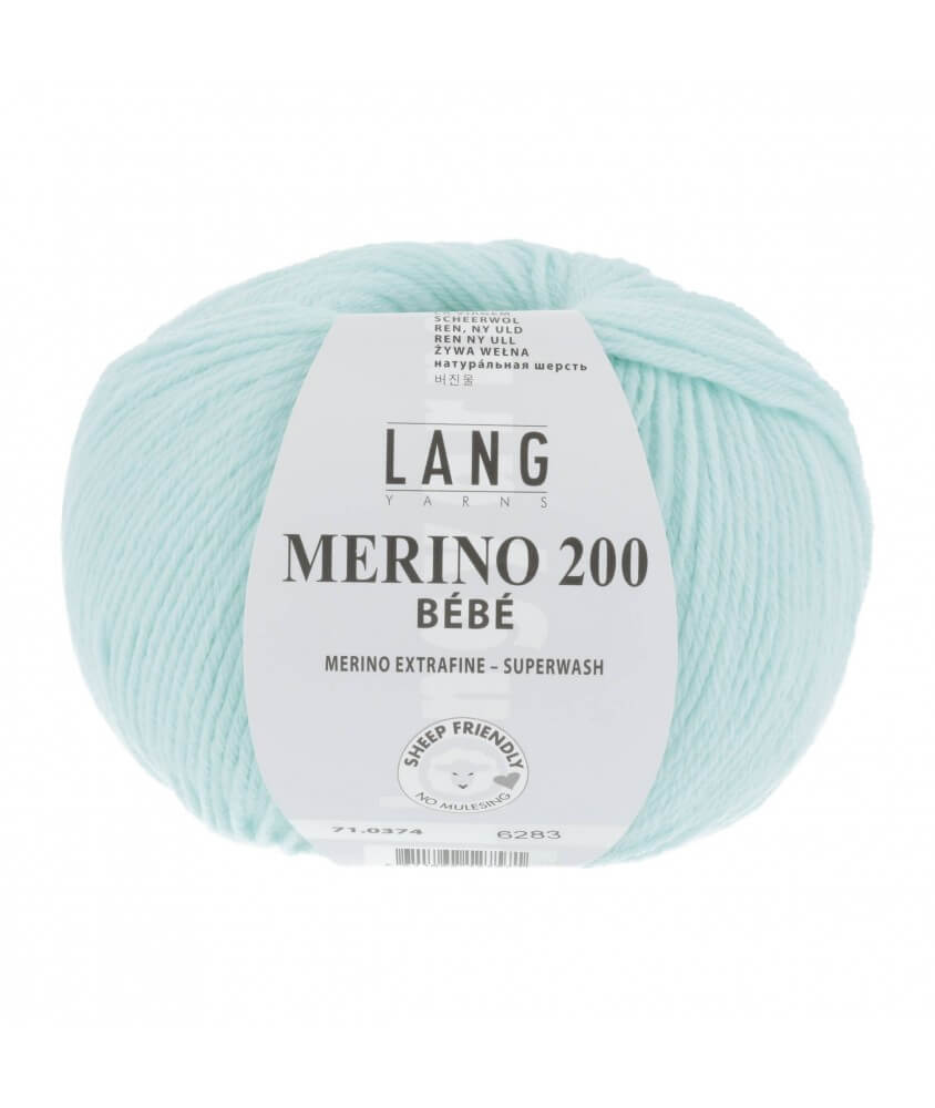 Pelote coton lang yarns Merino 200 baby bébé bebe cotton vert 374