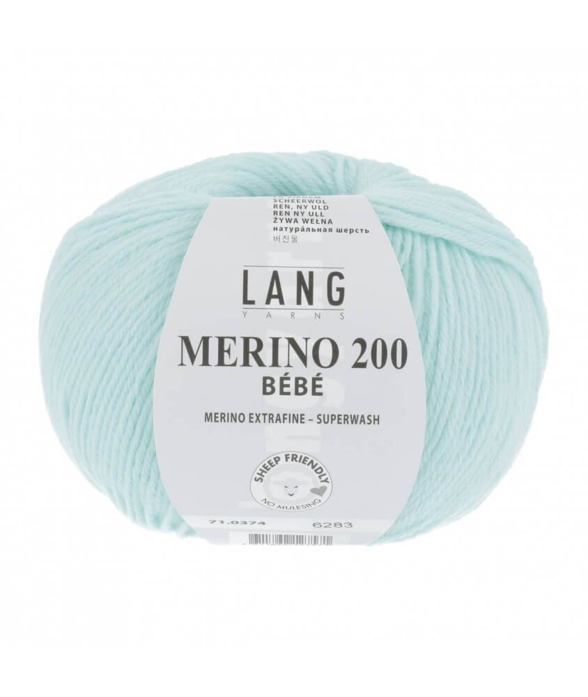 Pelote coton lang yarns Merino 200 baby bébé bebe cotton vert 374 Pelote coton lang yarns Merino 200 baby bébé bebe cotton vert 374