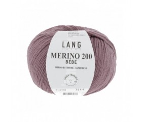 Pelote coton lang yarns Merino 200 baby bébé bebe cotton bleu violet