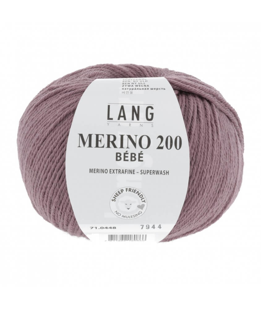 Pelote coton lang yarns Merino 200 baby bébé bebe cotton bleu violet