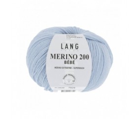 Pelote coton lang yarns Merino 200 baby bébé bebe cotton bleu 320