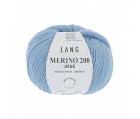 Pelote coton lang yarns Merino 200 baby bébé bebe cotton bleu 372