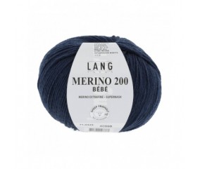 Pelote coton lang yarns Merino 200 baby bébé bebe cotton bleu 325