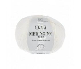 Pelote coton lang yarns Merino 200 baby bébé bebe cotton blanc neige 301