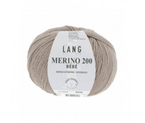 Pelote coton lang yarns Merino 200 baby bébé bebe cotton marron 326