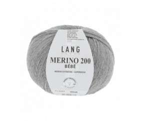 Pelote coton lang yarns Merino 200 baby bébé bebe cotton gris 303