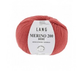 Pelote coton lang yarns Merino 200 baby bébé bebe cotton orange 429