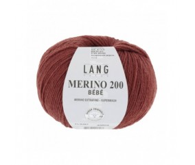 Pelote coton lang yarns Merino 200 baby bébé bebe cotton orange 387