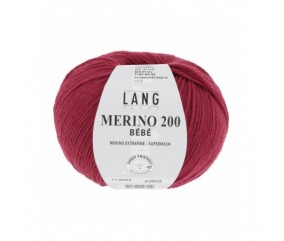Pelote coton lang yarns Merino 200 baby bébé bebe cotton rouge foncé 362