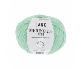 Pelote coton lang yarns Merino 200 baby bébé bebe cotton vert 358