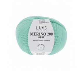 Pelote coton lang yarns Merino 200 baby bébé bebe cotton vert léger clair layette 373 