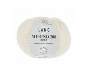 Pelote coton lang yarns Merino 200 baby bébé bebe cotton jaune clair layette 302