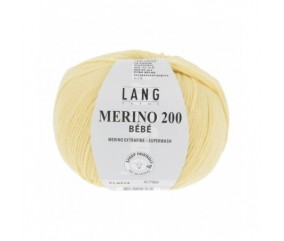 Pelote coton lang yarns Merino 200 baby bébé bebe cotton jaune enfant layette nouveau né 314