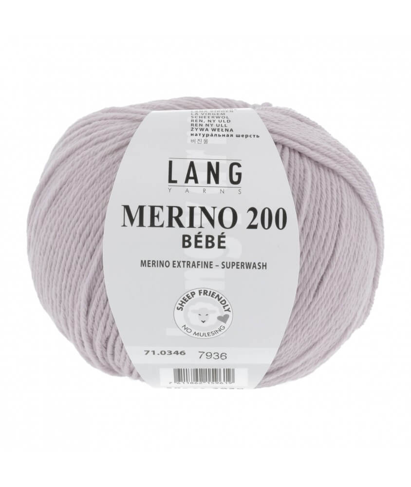 Pelote de laine à tricoter pour layette MERINO 200 BEBE - Lang Yarns