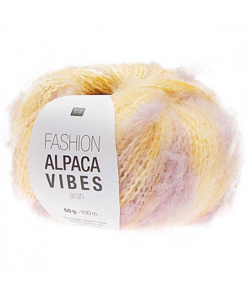 Pelote FASHON ALPACA VIBES AR - Rico Design vanille violet rose