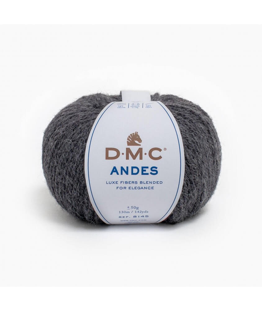 Pelote de laine alpaga ANDES - DMC gris foncé