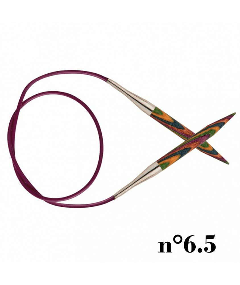 aiguilles circulaire bois symfonie 80cm n°6.5 knitpro