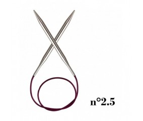 Aiguilles circulaires fixes cable 80 cm Nova Metal n°2.5 - Knitpro Sperenza
