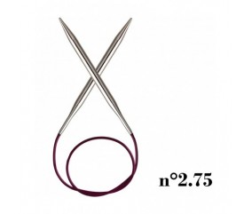 Aiguilles circulaires fixes cable 80 cm Nova Metal n°2.75- Knitpro Sperenza
