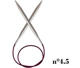 Aiguilles circulaires fixes cable 80 cm Nova Metal n°4.5 - Knitpro Sperenza