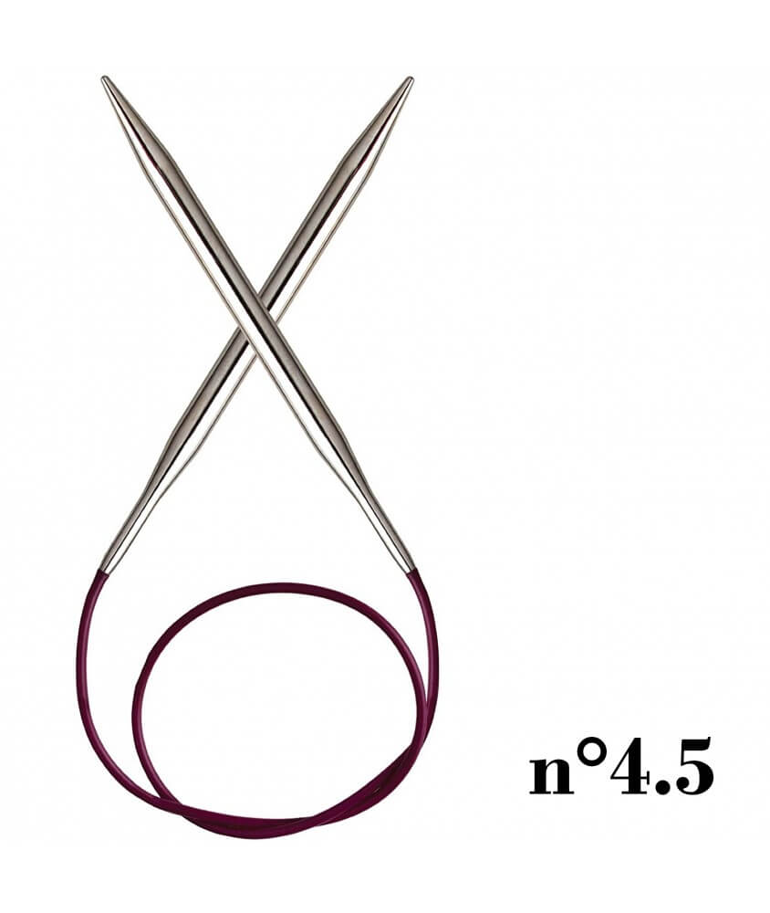 Aiguilles circulaires fixes cable 80 cm Nova Metal n°4.5 - Knitpro Sperenza