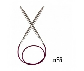 Aiguilles circulaires fixes cable 80 cm Nova Metal - Knitpro Sperenza n°5
