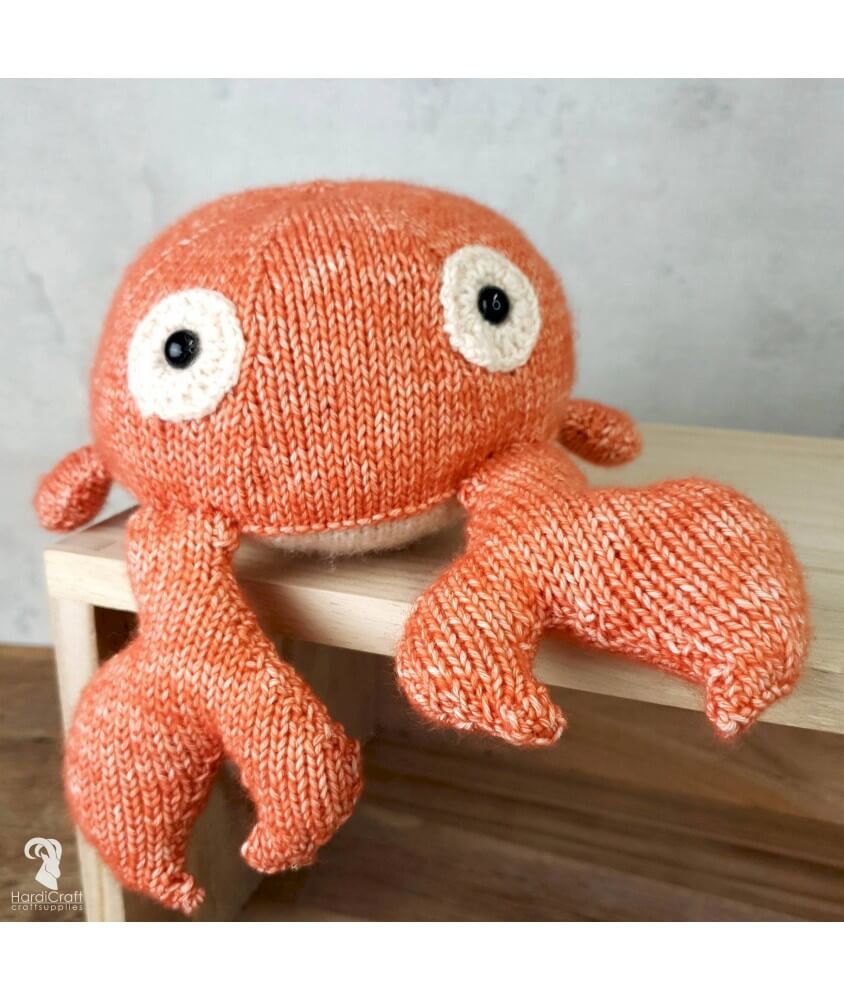 Karel le crabe peluche hardicraft model tricot