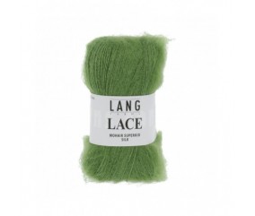 Mohair et soie à tricoter LACE 25 GR - Lang Yarns Sperenza vert 016
