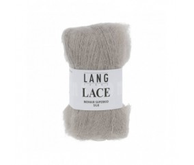Mohair et soie à tricoter LACE 25 GR - Lang Yarns Sperenza gris 026 26
