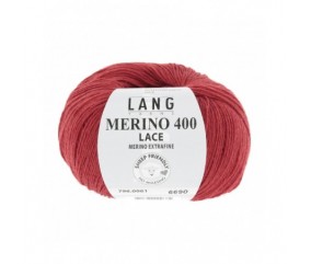 Laine MERINO 400 LACE - Lang Yarns sperenza pelote rouge tomate 61 061