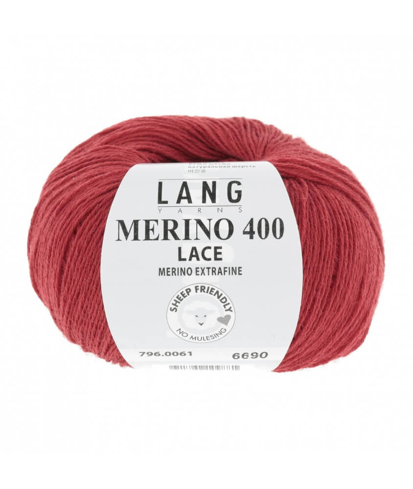 Laine MERINO 400 LACE - Lang Yarns sperenza pelote rouge tomate 61 061