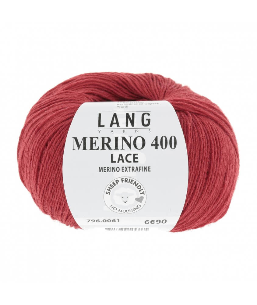 Laine MERINO 400 LACE - Lang Yarns sperenza pelote rouge tomate 61 061 Laine MERINO 400 LACE - Lang Yarns sperenza pelote rouge tomate 61 061