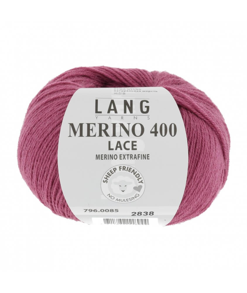 Laine MERINO 400 LACE - Lang Yarns sperenza pelote 85 085 rose barbie Laine MERINO 400 LACE - Lang Yarns sperenza pelote 85 085 rose barbie